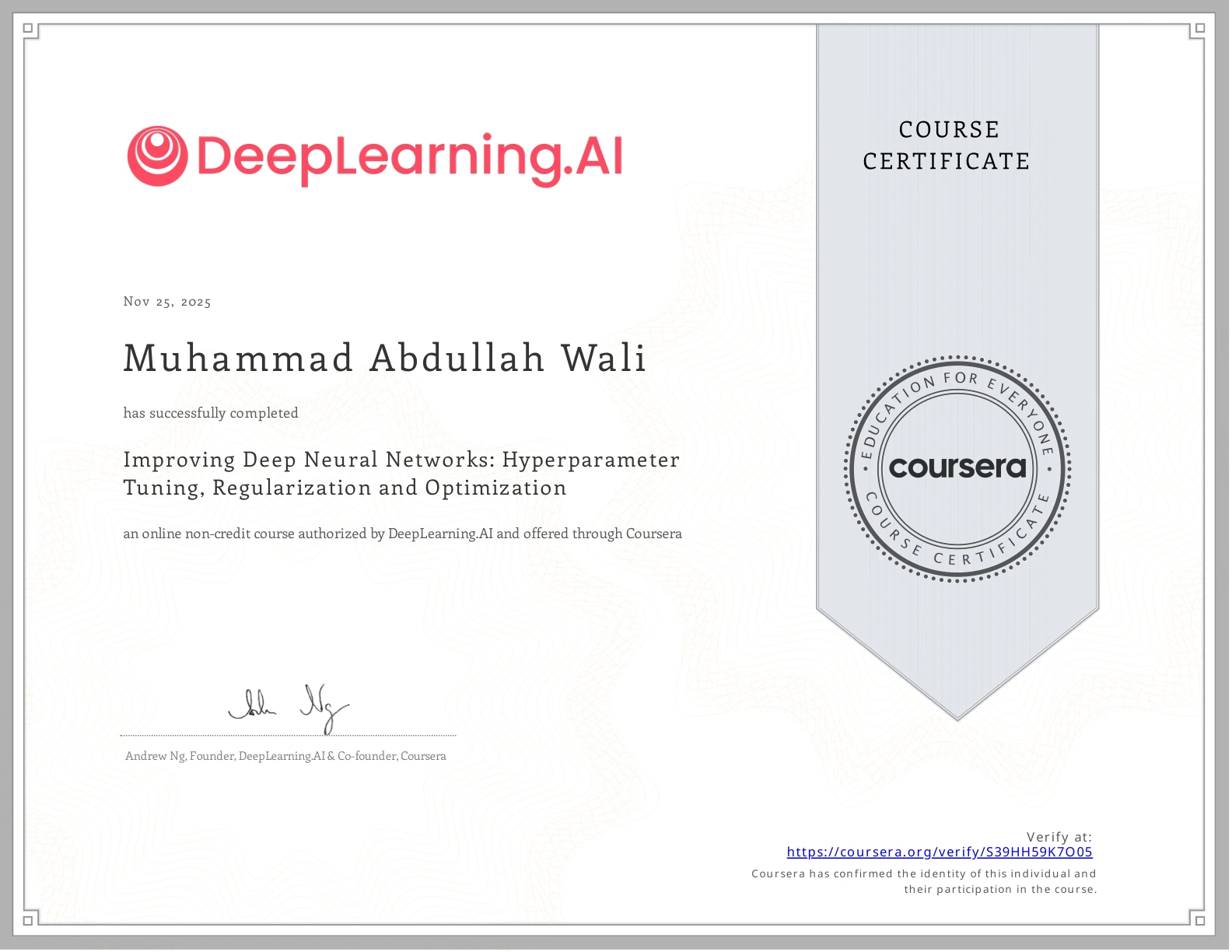 Improving Deep Neural Networks, Hyperparameter